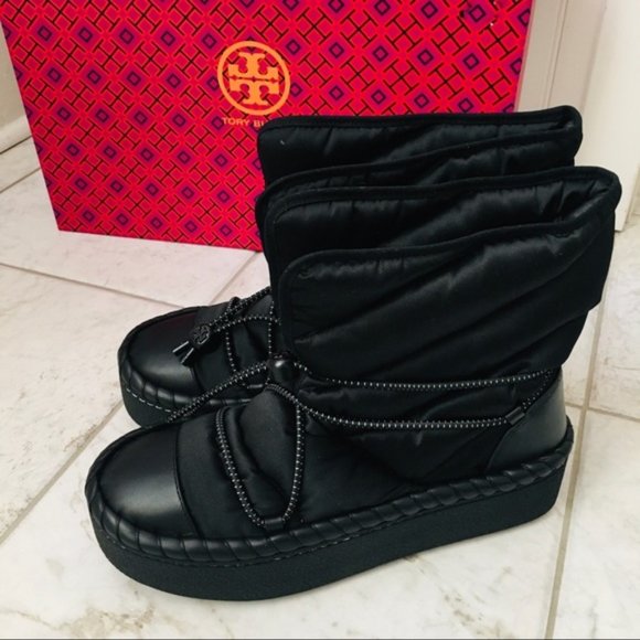 Tory Burch LEATHER TRIM SHEARLING LINING Sleeping Bag Boot BOOTIES 7 8 8.5 9.5 - Picture 2 of 13